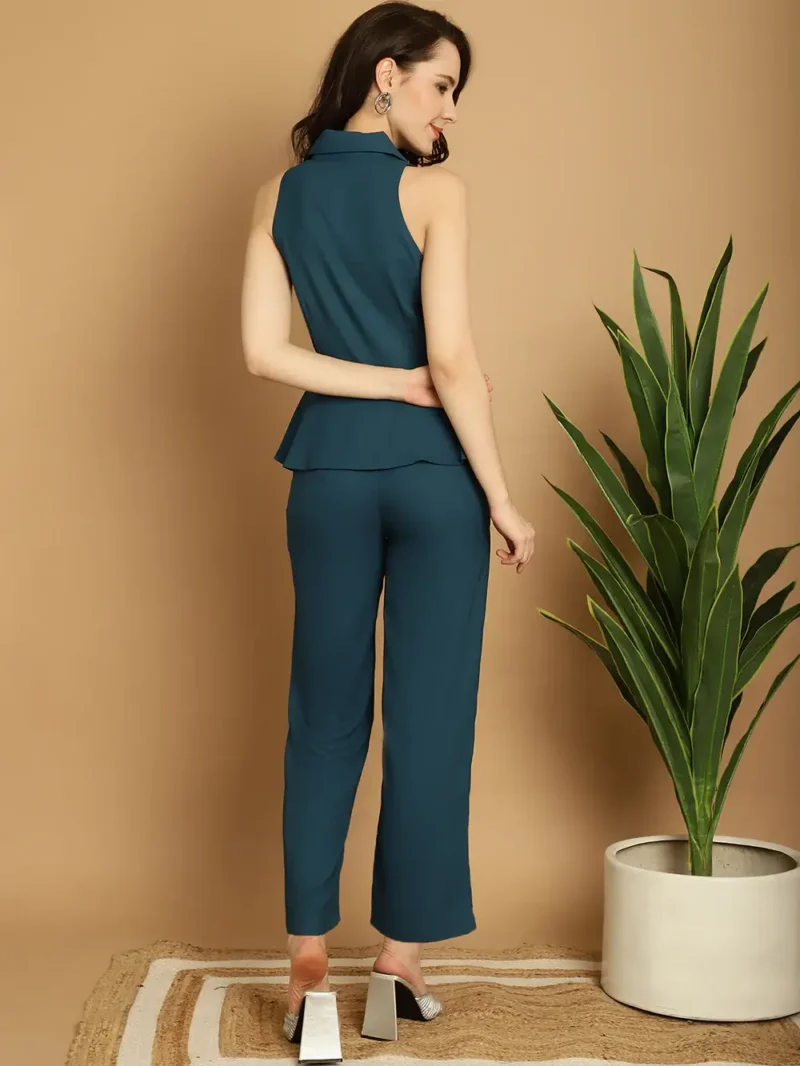 women stylish blazer top and trouser pairing