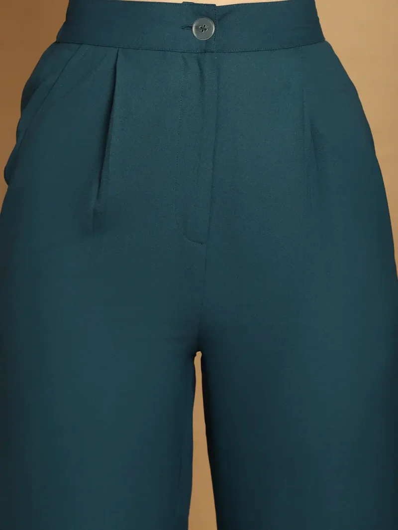 women stylish blazer top and trouser pairing